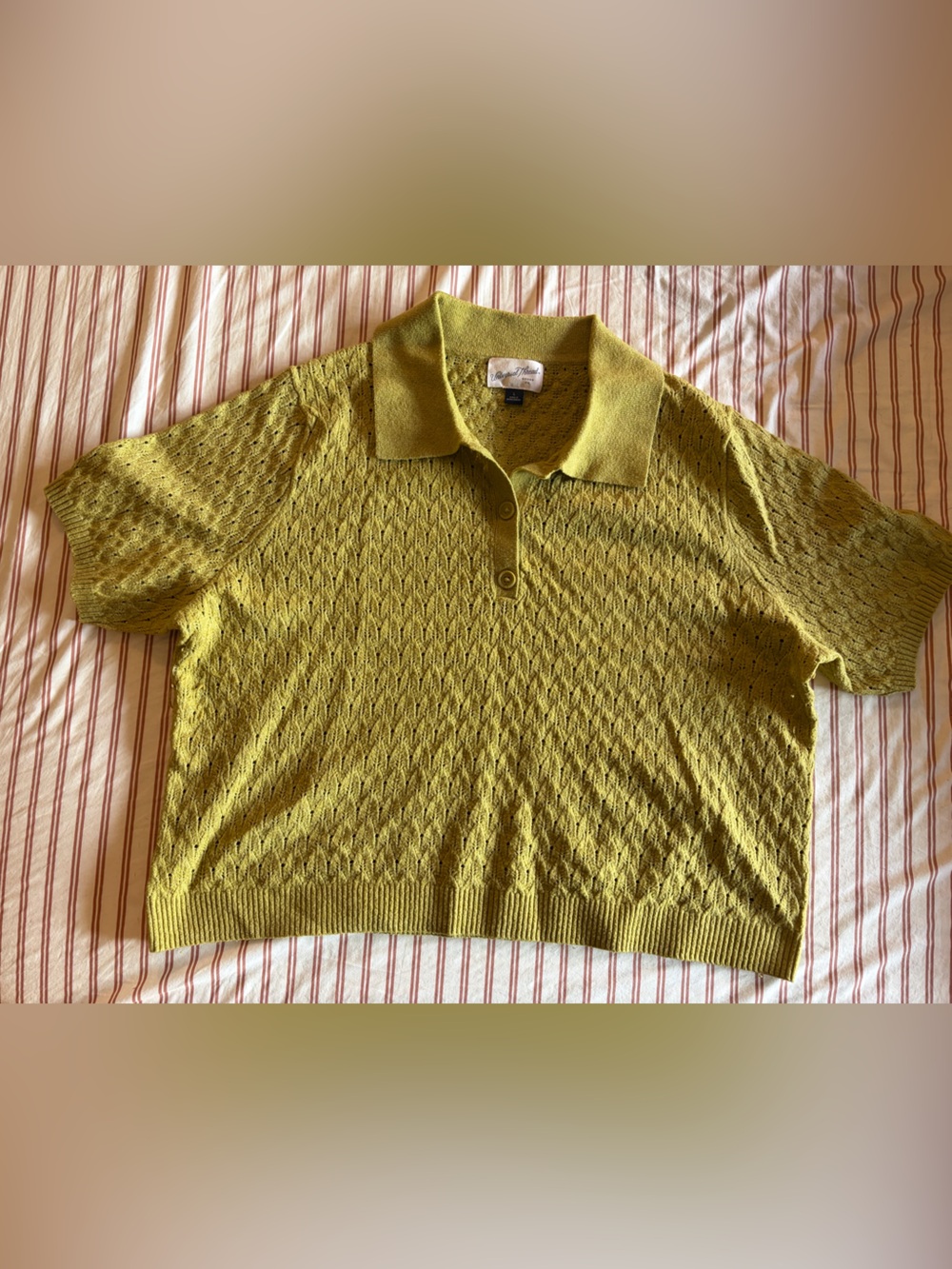 Green Crochet Polo Shirt